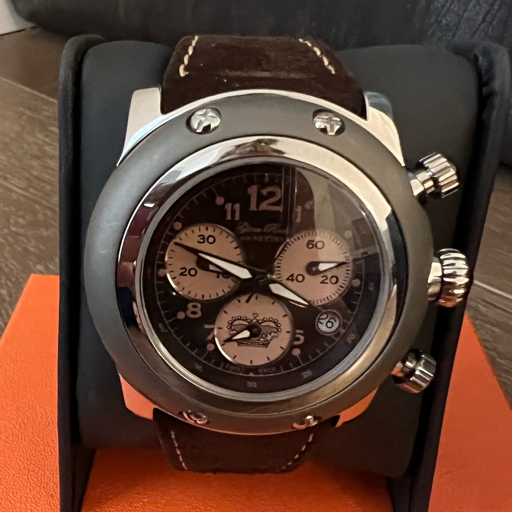 Glam Rock Womens Miami Chrono Watch with Brown Suede band… never worn brand new.